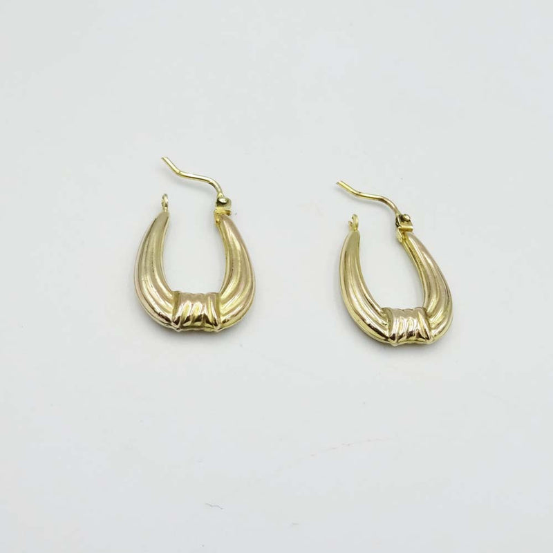 9ct Yellow Gold Knot Hoop Earrings 15mm