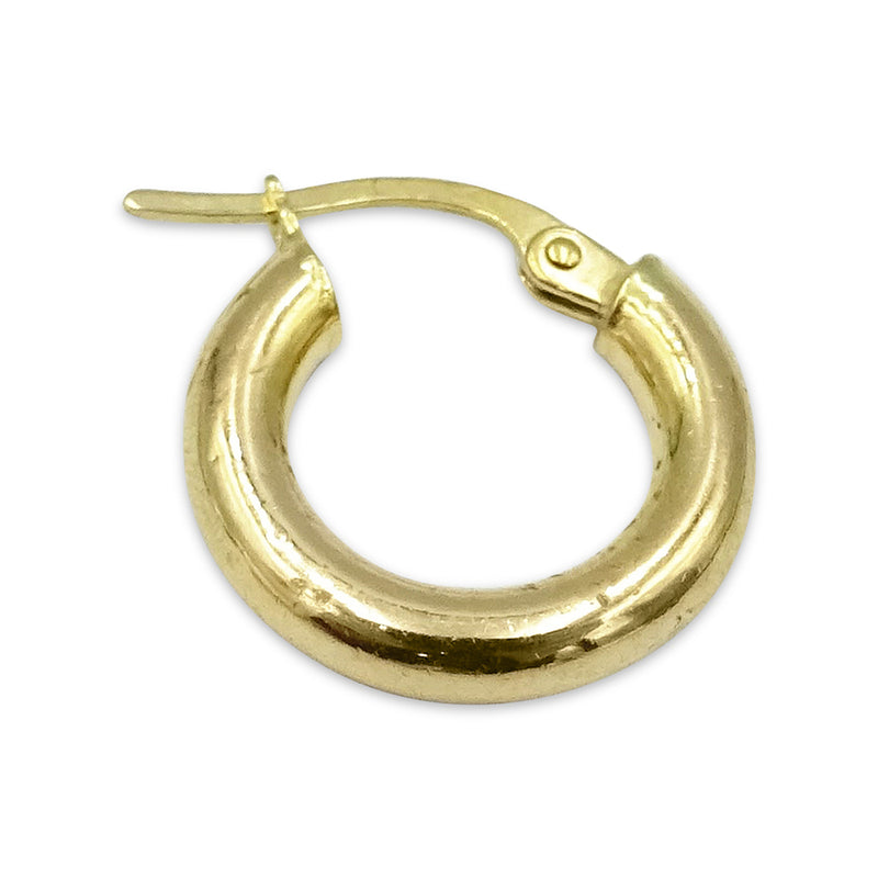 9ct Yellow Gold Single Hoop Earring 15mm