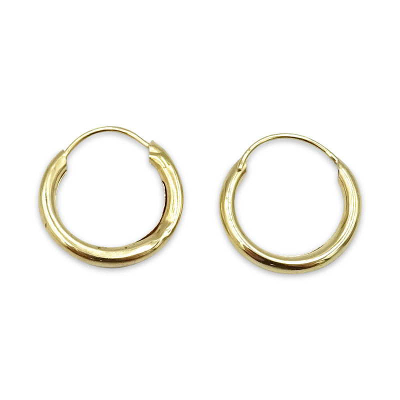 9ct Yellow Gold Hoop Earrings 14mm