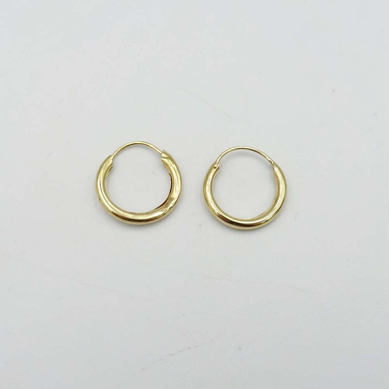 9ct Yellow Gold Hoop Earrings 14mm