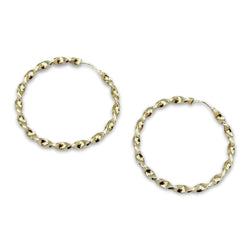 9ct Yellow Gold Twist Hoop Earrings 45mm