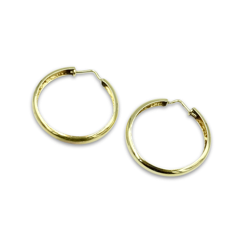 14ct Yellow Gold Twist Hoop Earrings 30mm