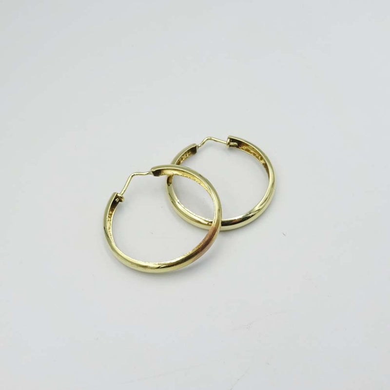 14ct Yellow Gold Twist Hoop Earrings 30mm