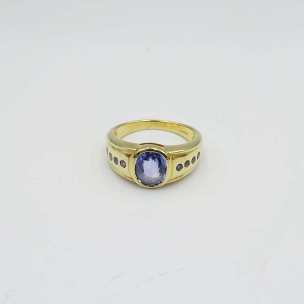 18ct Yellow Gold Sapphire Ring Size N