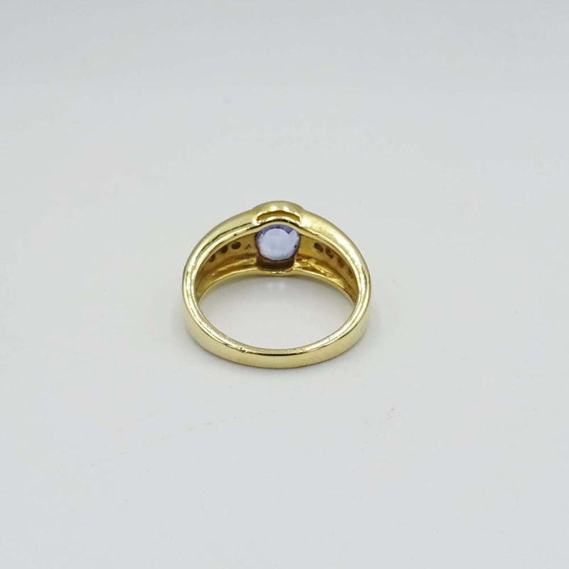 18ct Yellow Gold Sapphire Ring Size N