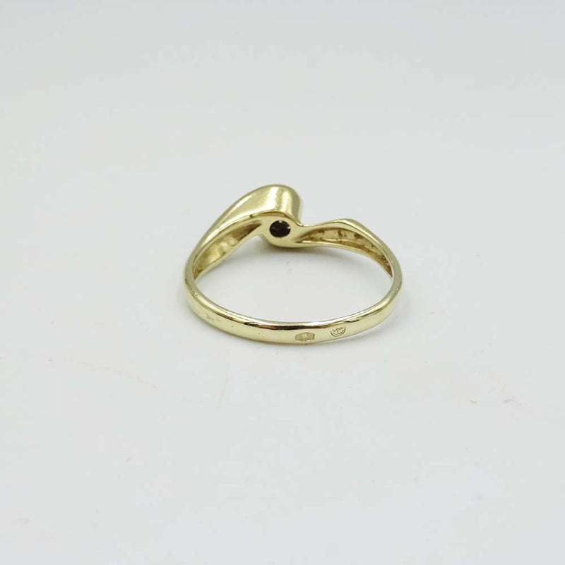 14ct Yellow Gold Cubic Zirconia Solitaire Dress Ring Size N 1/2