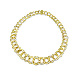 20ct Yellow Gold Double Link Necklace 16"