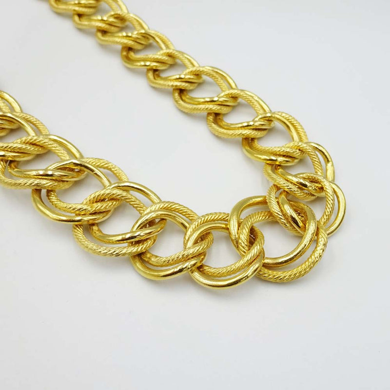 20ct Yellow Gold Double Link Necklace 16"