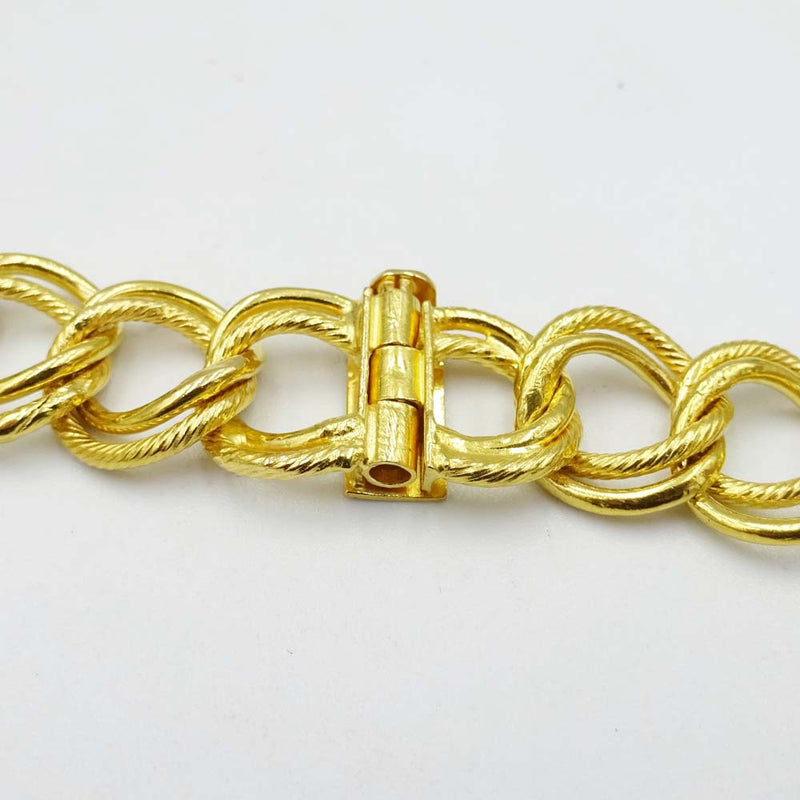 20ct Yellow Gold Double Link Necklace 16"