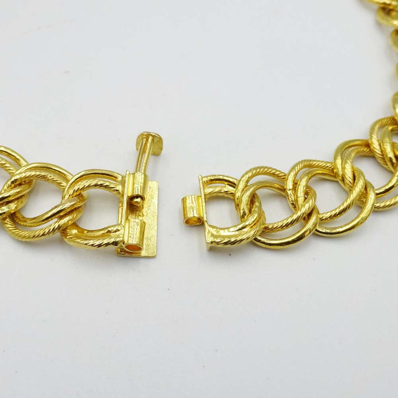 20ct Yellow Gold Double Link Necklace 16"