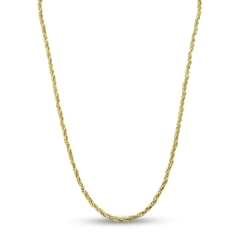 18ct Yellow Gold Prince of Wales Box Chain Twist Necklace 16"