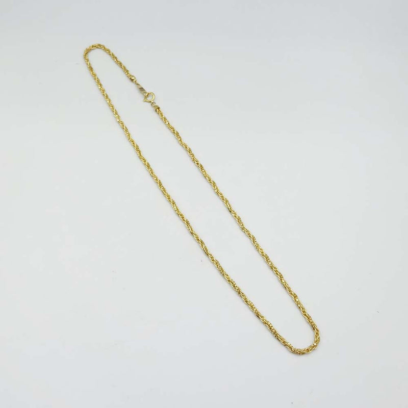 18ct Yellow Gold Prince of Wales Box Chain Twist Necklace 16"
