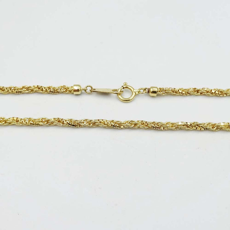 18ct Yellow Gold Prince of Wales Box Chain Twist Necklace 16"