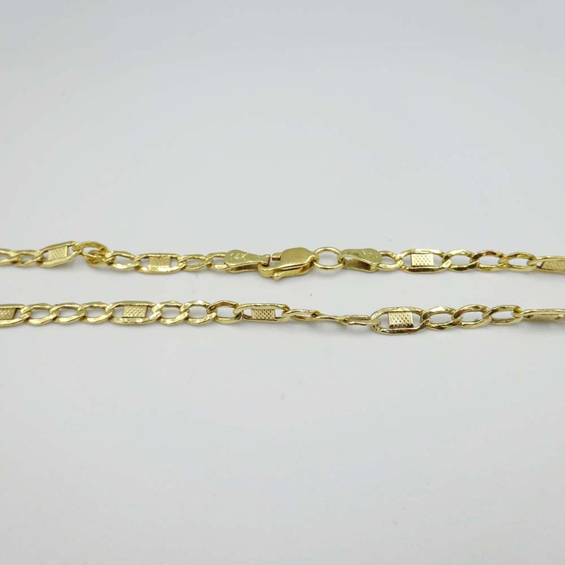 14ct Yellow Gold Figaro Chain Necklace 22"