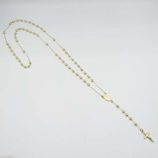 14ct Yellow Gold Beaded Rosary 24"