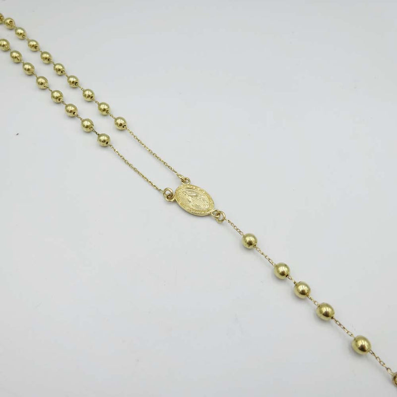 14ct Yellow Gold Beaded Rosary 24"