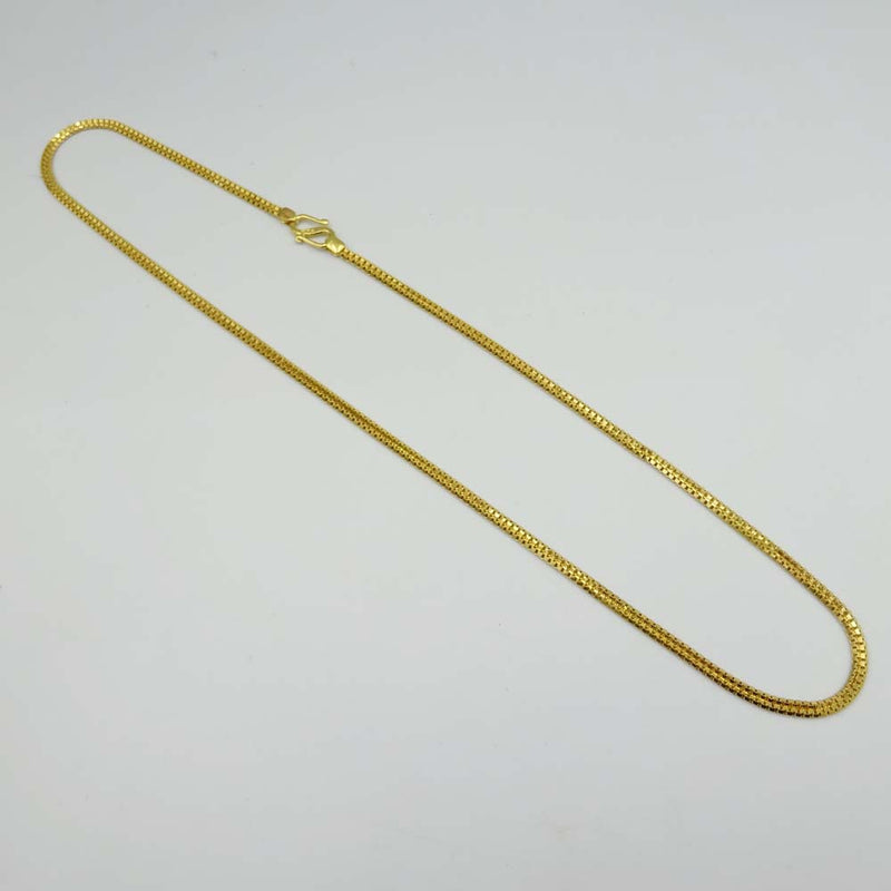 22ct Yellow Gold Double Box Chain Necklace 16"