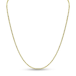 14ct Yellow Gold Fine Diamond-Cut Ball Chain Necklace 15"