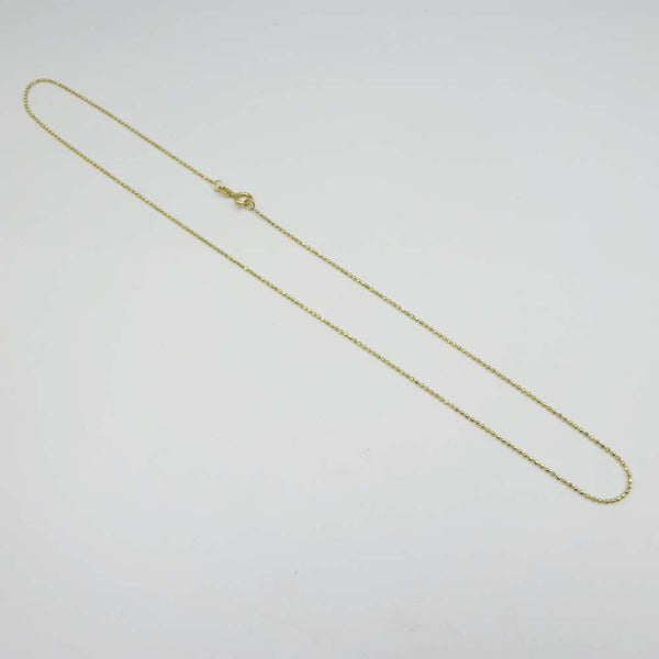 14ct Yellow Gold Fine Diamond-Cut Ball Chain Necklace 15"