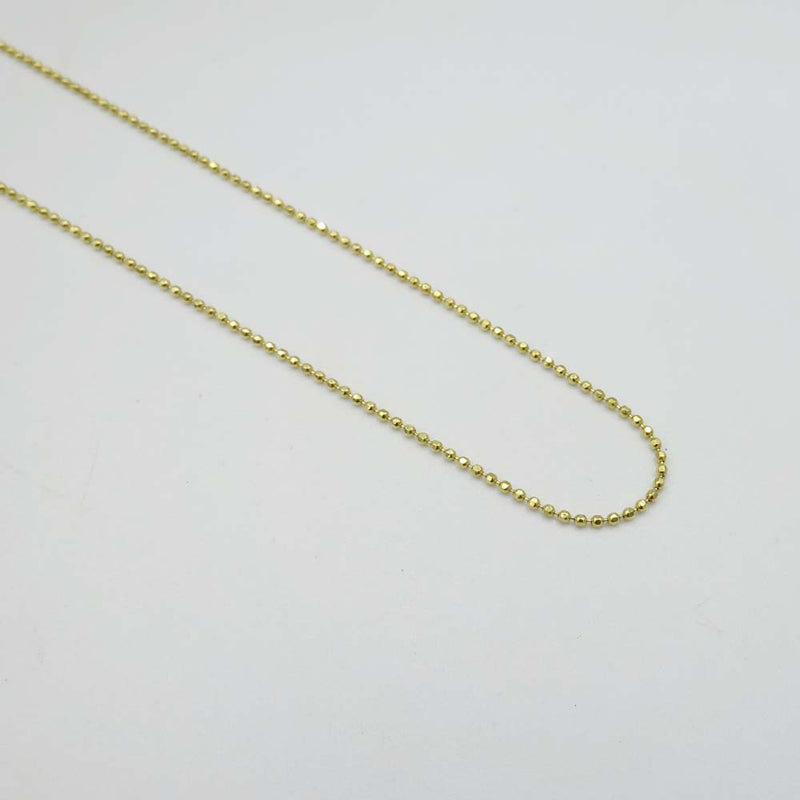 14ct Yellow Gold Fine Diamond-Cut Ball Chain Necklace 15"