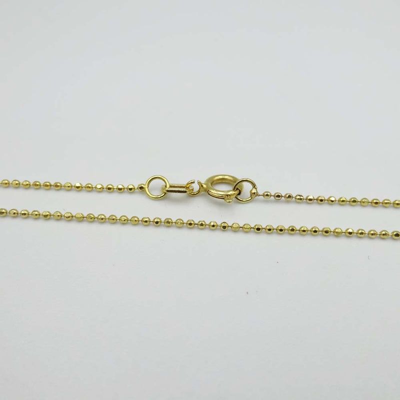 14ct Yellow Gold Fine Diamond-Cut Ball Chain Necklace 15"