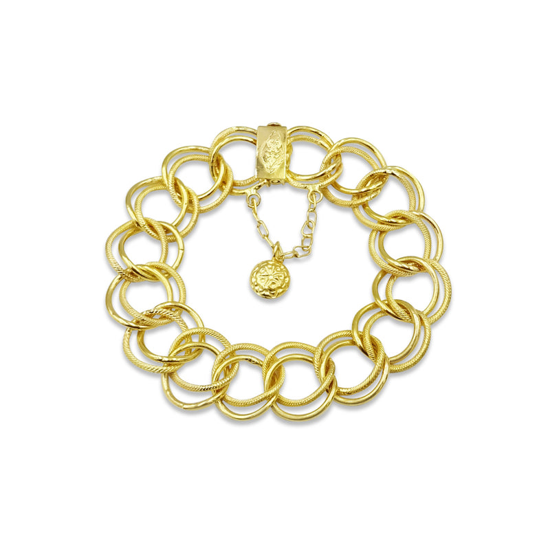 Large Gold Double Linked Bracelet - Tilly Sveaas Jewellery