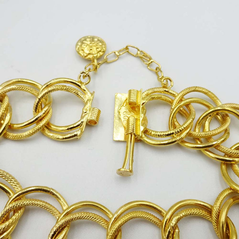20ct Yellow Gold Double Link Bracelet With Safety Chain 7"