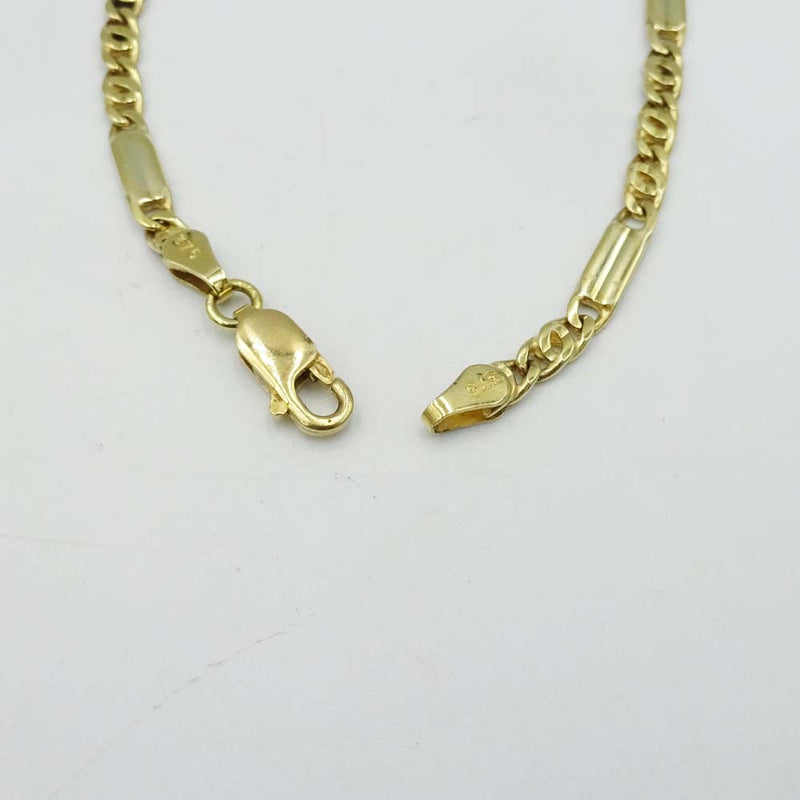 9ct Yellow Gold Double Link Bar Bracelet 7"
