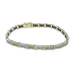 14ct Gold 2 Colour 1.60ct Diamond Bracelet 8"