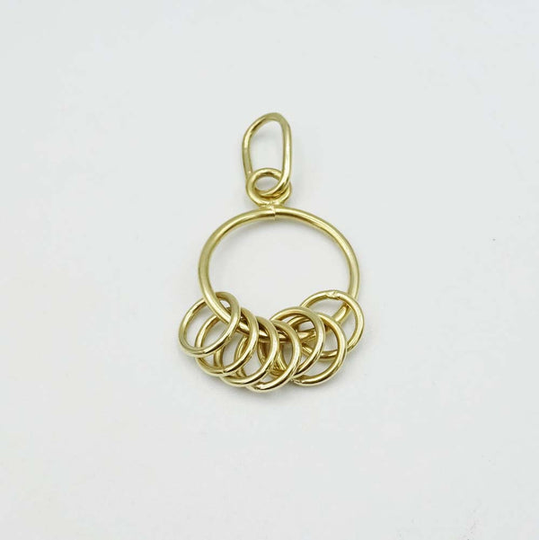 14ct Yellow Gold Circle Multi Links Pendant