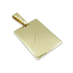 9ct Yellow Gold Engraved Initial "K" Pendant