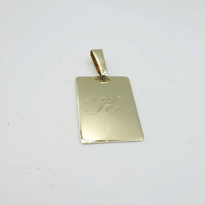9ct Yellow Gold Engraved Initial "K" Pendant