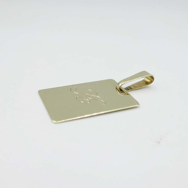 9ct Yellow Gold Engraved Initial "K" Pendant