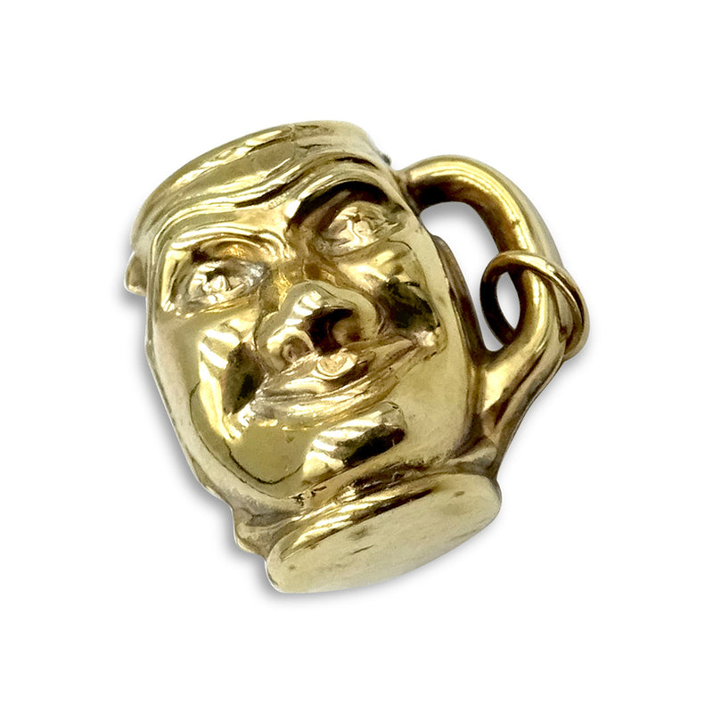 9ct Yellow Gold Toby Jug Face Charm