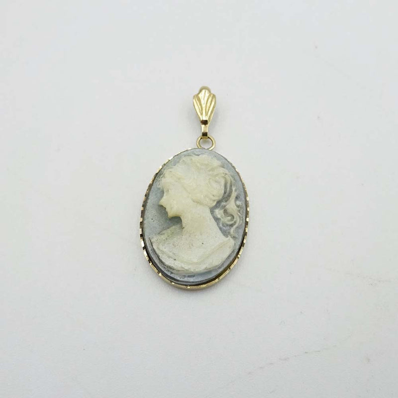 9ct Yellow Gold Small Cameo Pendant