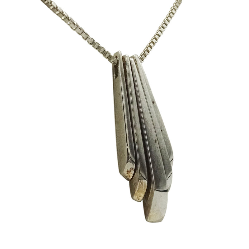 Sterling Silver Ladies 5 Bar Tapered Pendant 18" chain - Richard Miles Jewellers