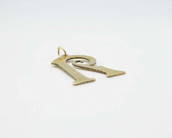 9ct Yellow Gold Fancy R Large Initial Pendent