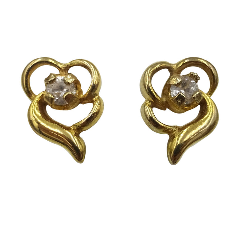9ct Yellow Gold Ladies Flower Stud Earrings Set With Cubic Zirconia - Richard Miles Jewellers