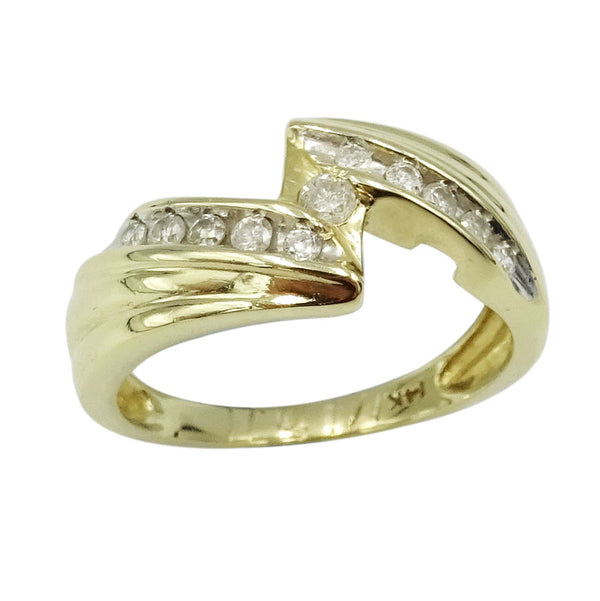 14ct Yellow Gold Diamond Lightning Cluster Ring 0.15ct Size M 1/2 - Richard Miles Jewellers