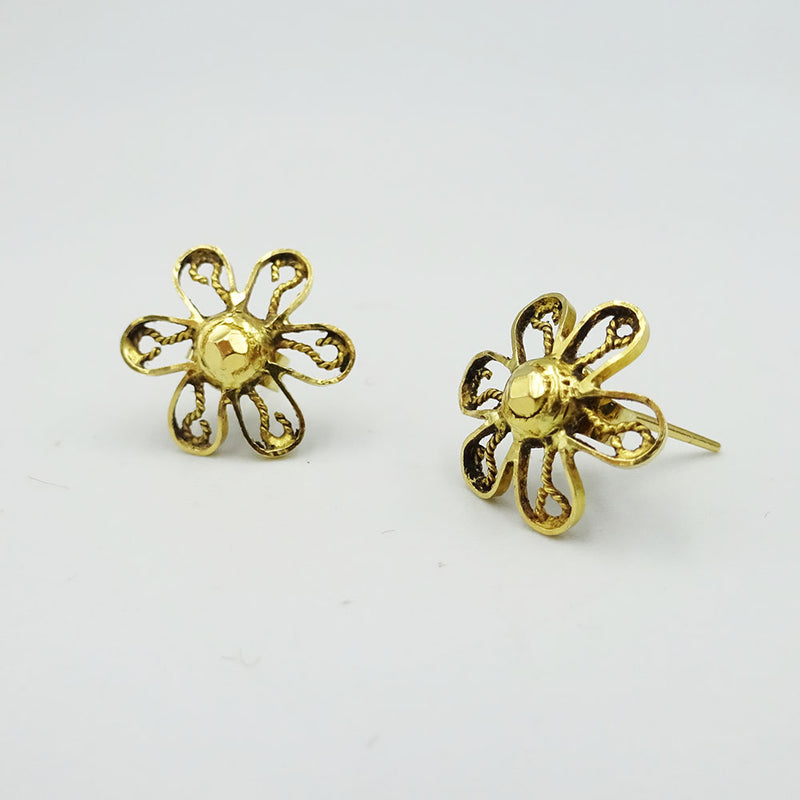 9ct Yellow Gold Daisy Flower Stud Earrings 1.6g - Richard Miles Jewellers