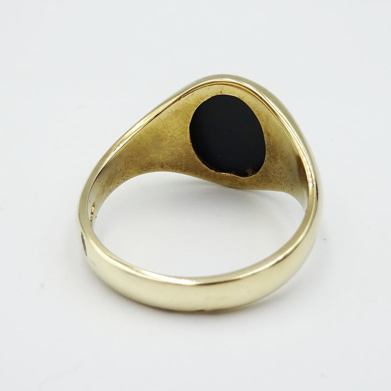 9ct Yellow Gold Gents Bloodstone Signet Ring Size V 1/2 - Richard Miles Jewellers