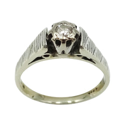 18ct White Gold Vintage Ladies 0.05ct Diamond Ring Size F 1/2 - Richard Miles Jewellers
