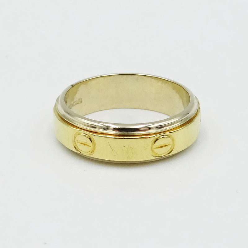 18ct Two Colour Gold Gents Screw Design Wedding Band 6mm - Richard Miles Jewellers