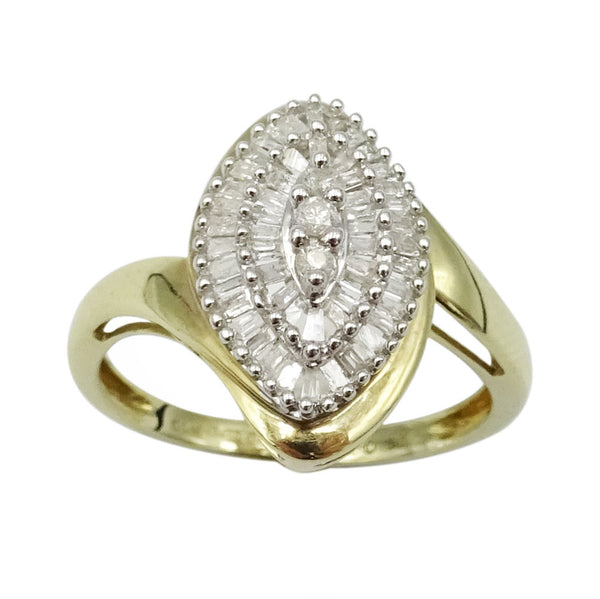 Marquise Cluster Diamond Ring Size N 1/2 0.33ct 9ct Gold - Richard Miles Jewellers