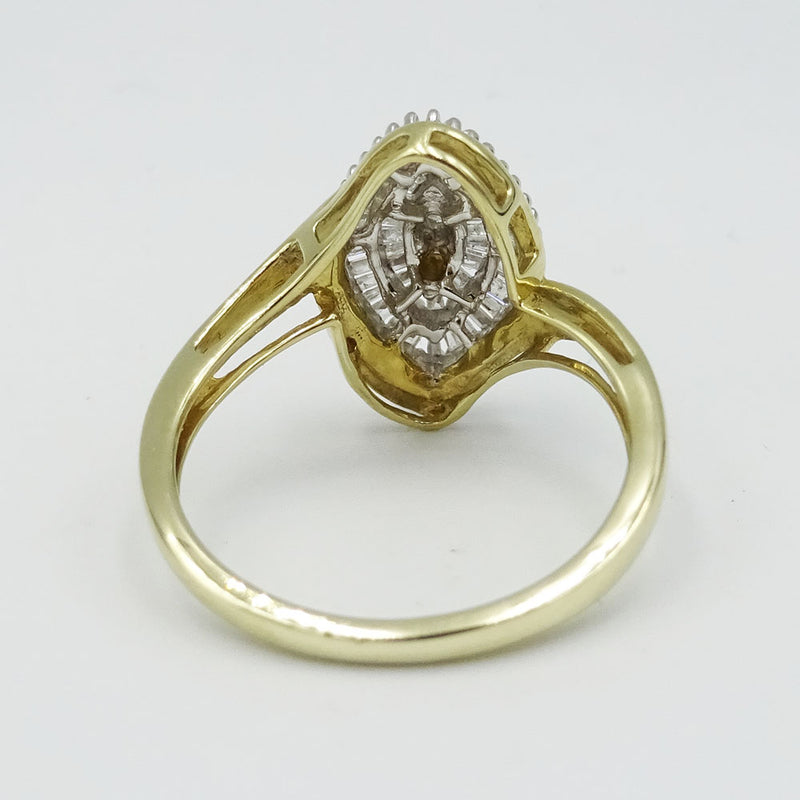 Marquise Cluster Diamond Ring Size N 1/2 0.33ct 9ct Gold - Richard Miles Jewellers