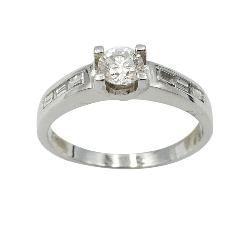 18ct White Gold Ladies Diamond Baguette Engagement Ring Size N  0.75ct - Richard Miles Jewellers
