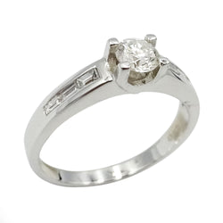 18ct White Gold Ladies Diamond Baguette Engagement Ring Size N  0.75ct - Richard Miles Jewellers
