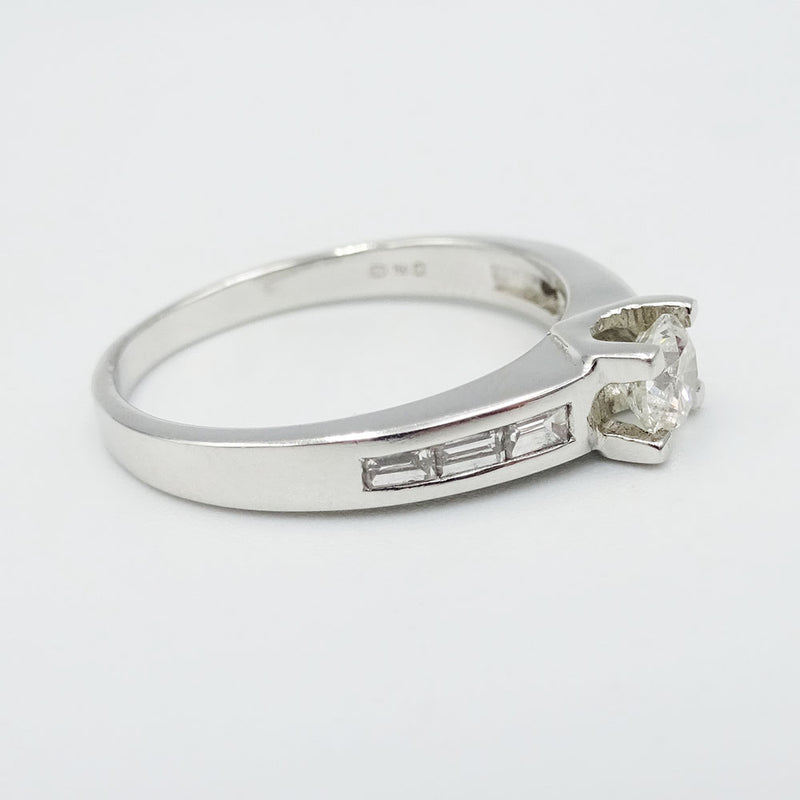 18ct White Gold Ladies Diamond Baguette Engagement Ring Size N  0.75ct - Richard Miles Jewellers