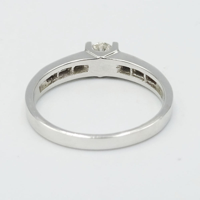 18ct White Gold Ladies Diamond Baguette Engagement Ring Size N  0.75ct - Richard Miles Jewellers