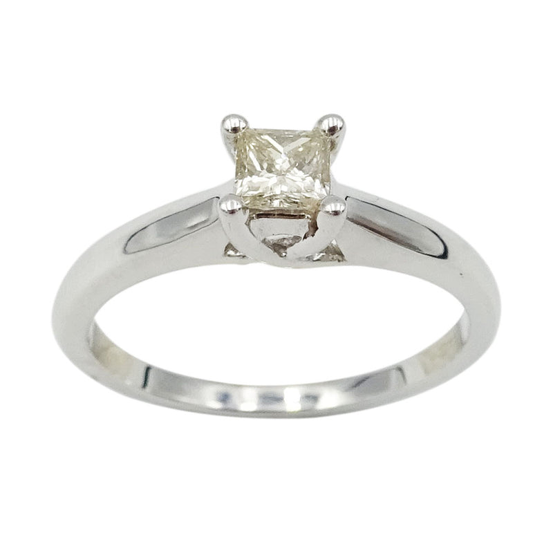 18ct White Gold Princess Cut Diamond Solitaire Ring Size N 0.33ct - Richard Miles Jewellers